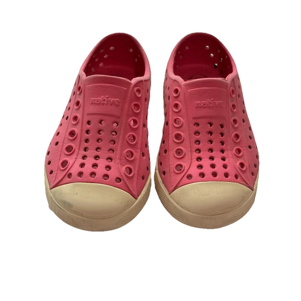 Native Jefferson Baby Infant Hollywood Pink/Shell White Slip On Shoes C6